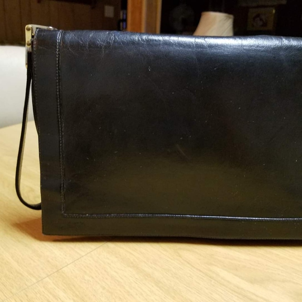 Vintage Italian Black Leather Lou Taylor C…